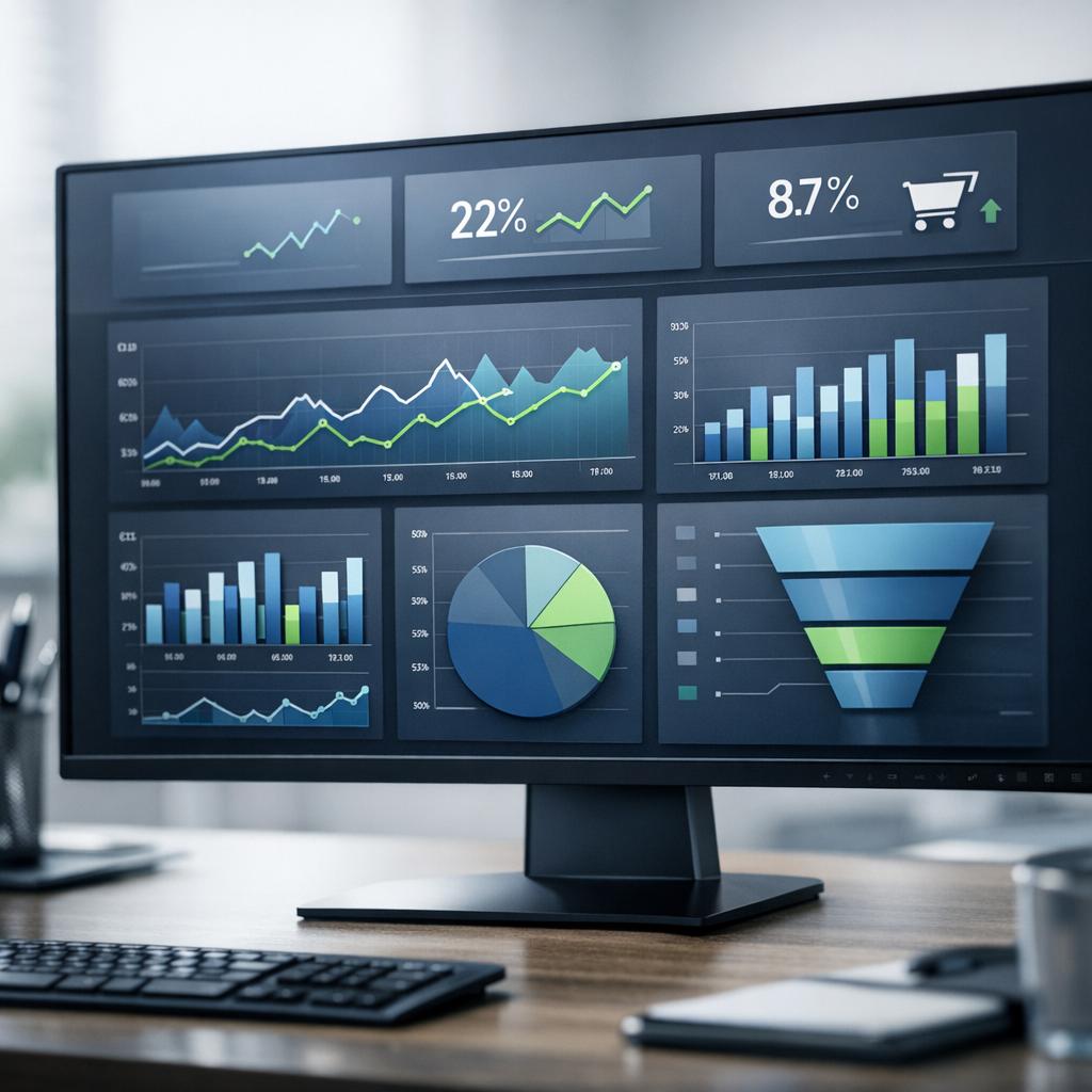 E-ticaret Google Ads stratejisi için analiz paneli ve veri odaklı görünüm.