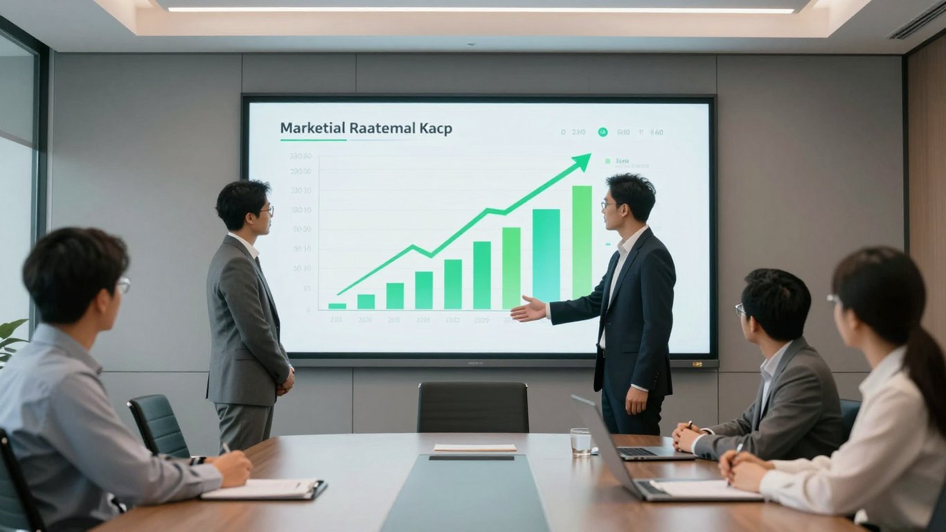 Pazarlama stratejisinin başarısını kutlayan profesyoneller