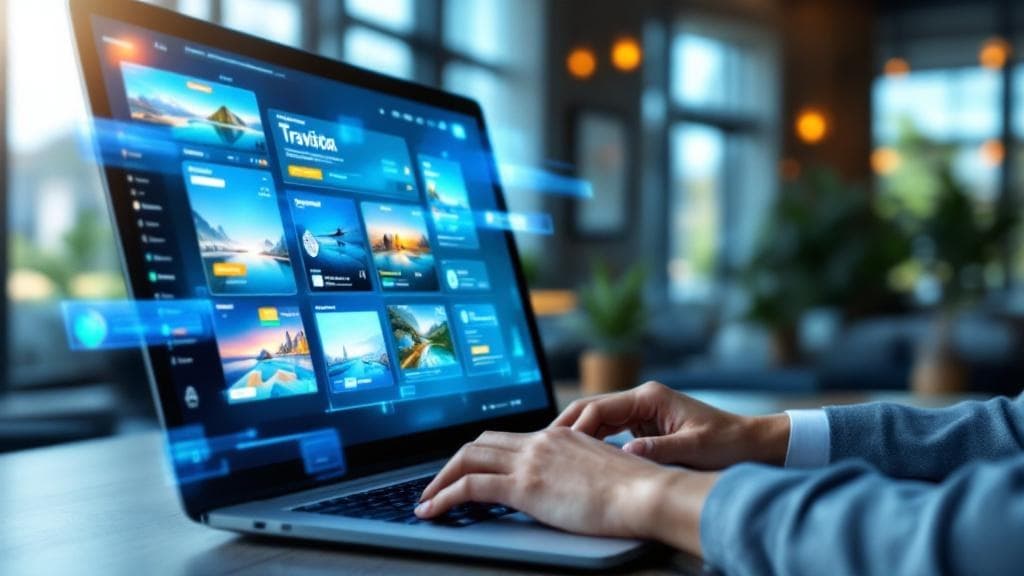 Turizm şirketleri için Google Ads stratejisi: Dijital ekranda destinasyonlar ve rezervasyon.