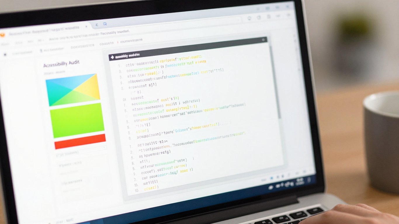 Erişilebilirlik denetim araçları ve teknik kod yapısını gösteren profesyonel ekran görüntüsü