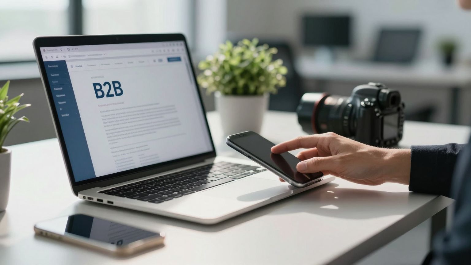 Firma tanıtım maili başarısızlığını gösteren profesyonel bir ofis sahnesi.