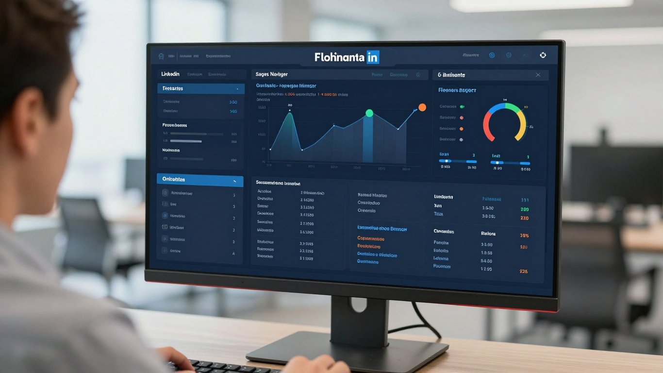 LinkedIn Sales Navigator dashboard üzerinden veri analizi yapan satış yöneticisi