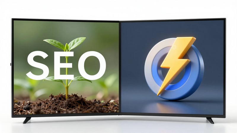 SEO ve Google Ads karşılaştırması görseli