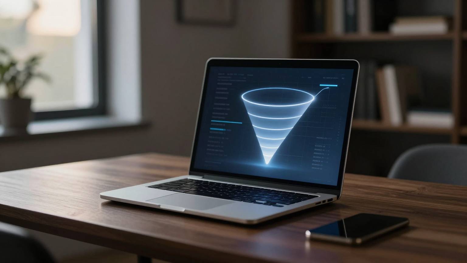 Online kurs web sitesi tasarımı ve satış hunisi stratejilerini gösteren profesyonel bir görsel.