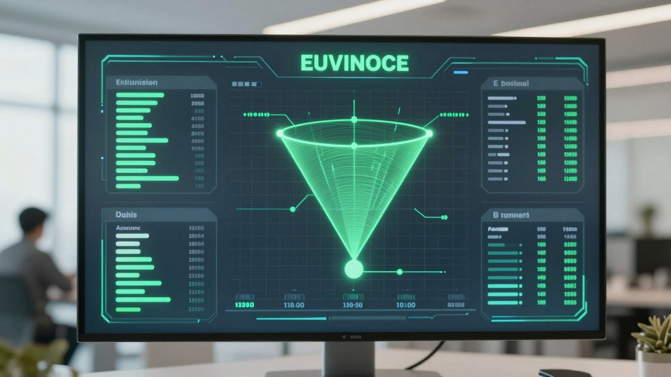 Modern bir dijital panelde dönüşüm hunisi metriklerinin analizi