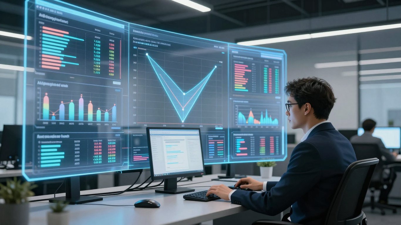 Veri analisti A/B testi grafiklerini ve dönüşüm hunilerini inceliyor