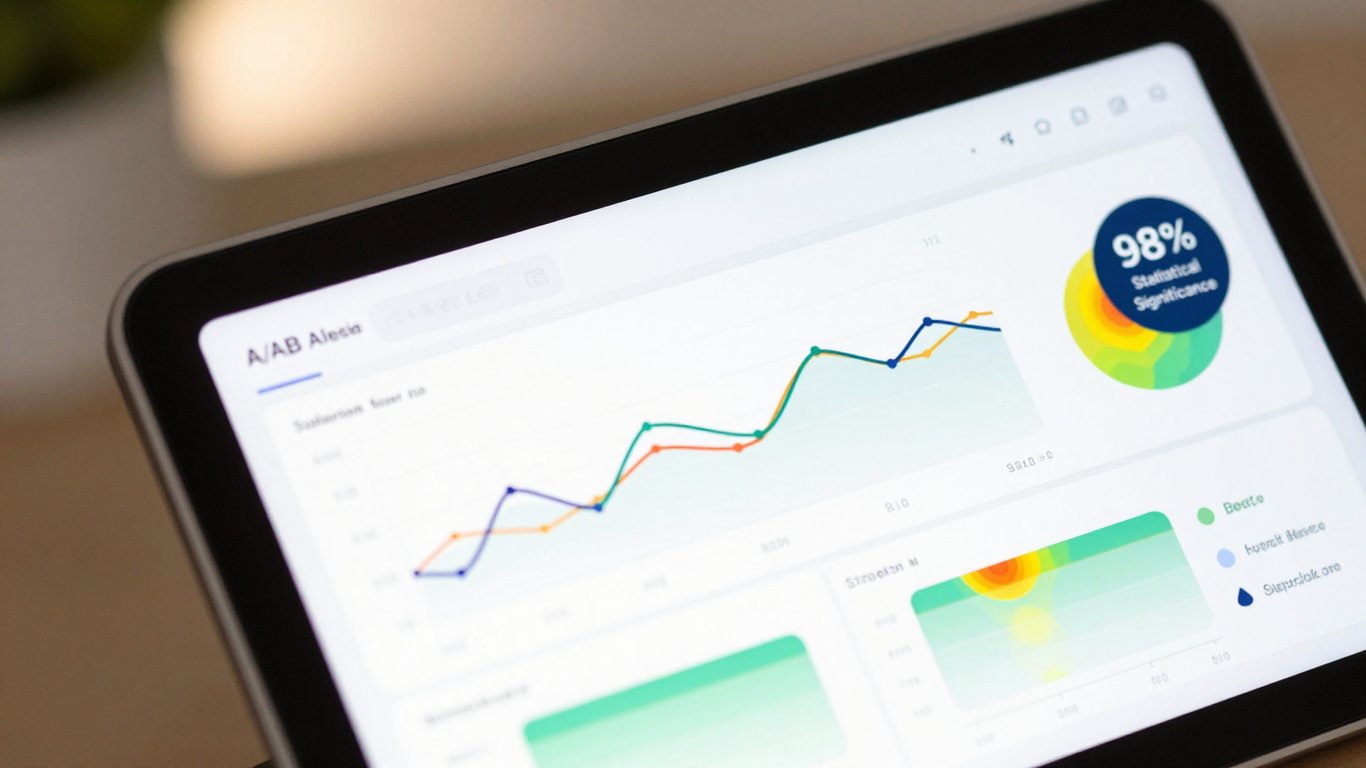 A/B testi dashboard ekranında istatistiksel anlamlılık verileri