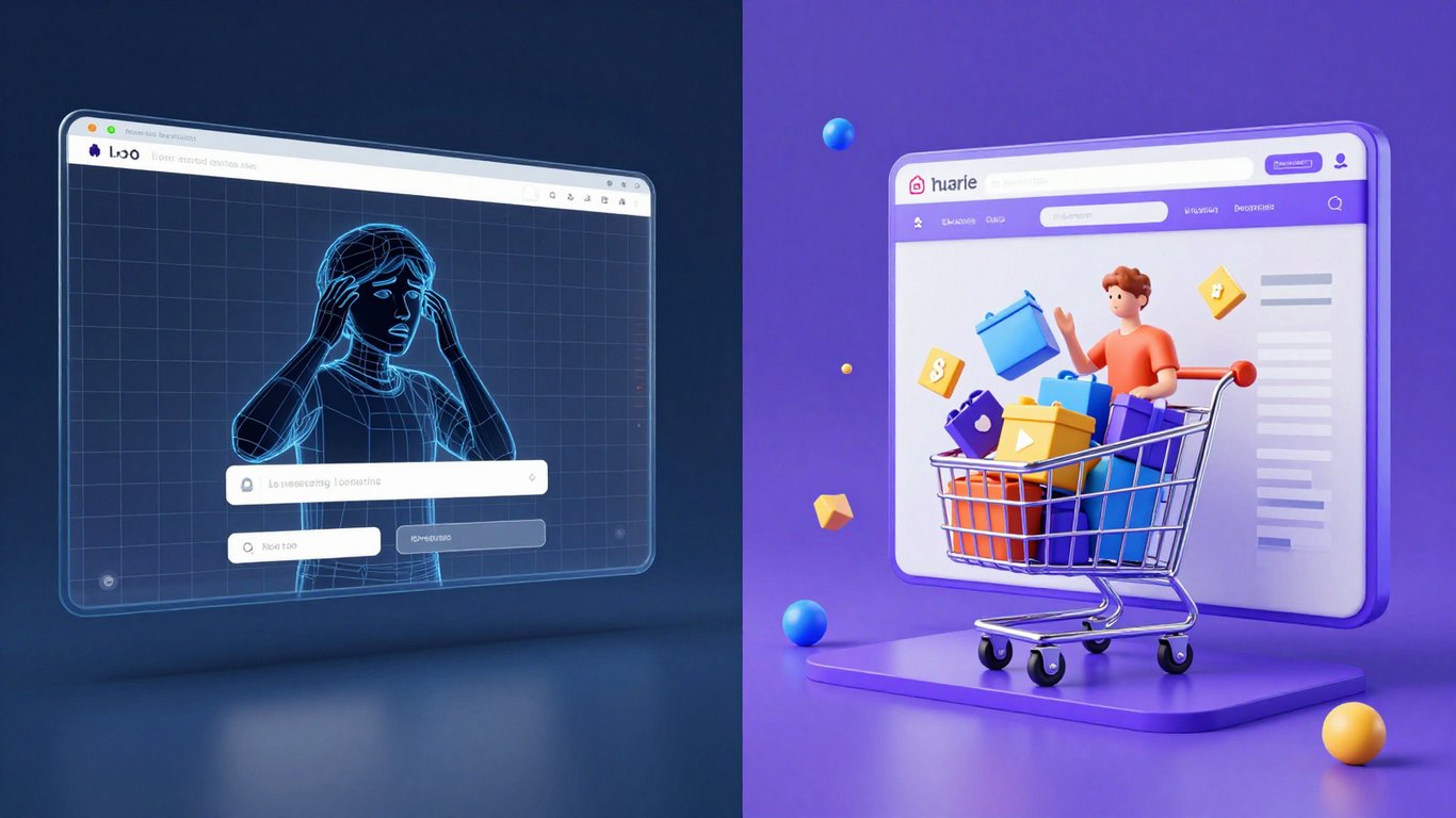 Yavaş ve hızlı web sitesi dönüşüm karşılaştırması
