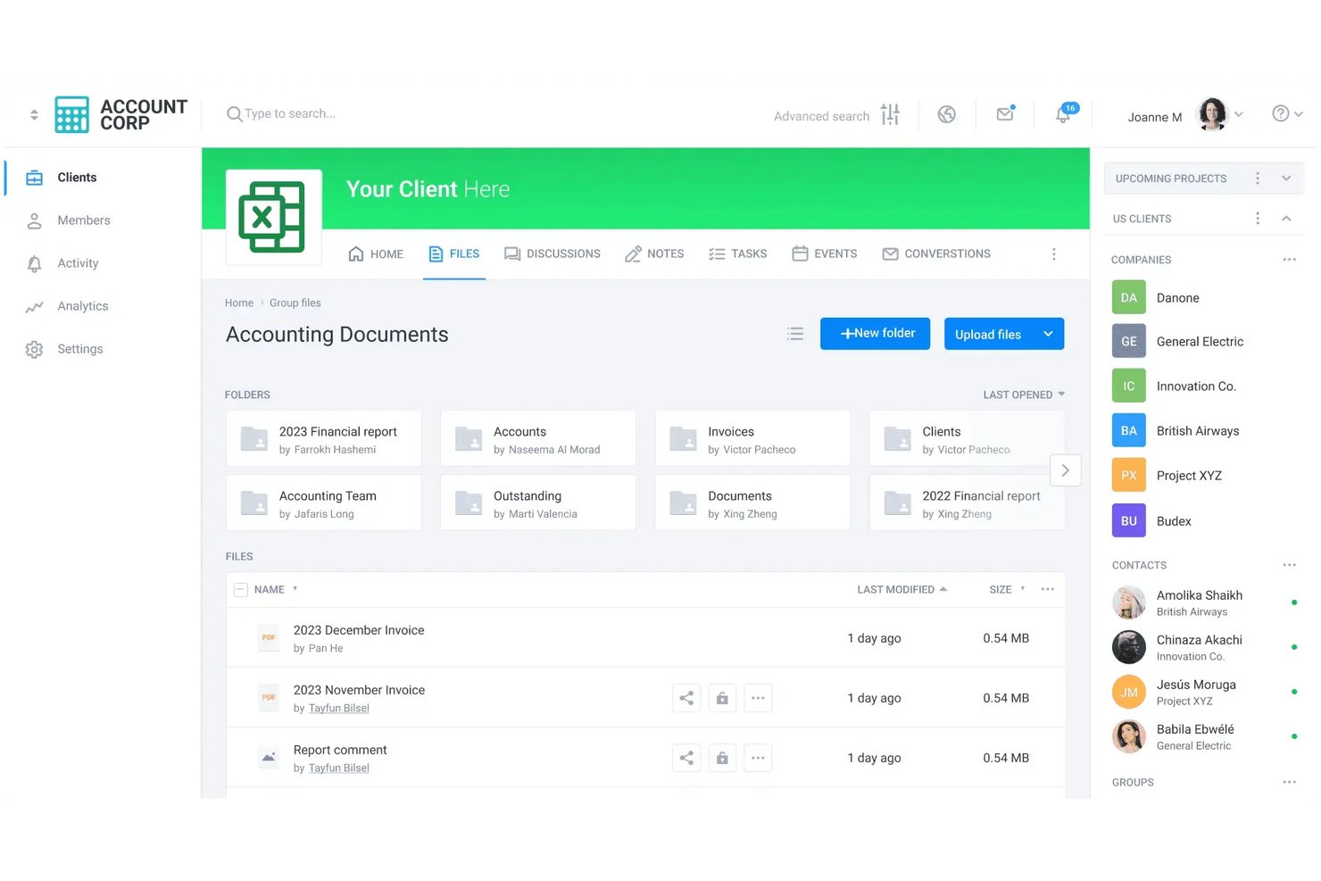 Clinked screenshot - I 10 migliori strumenti di gestione dei progetti con portali per i clienti per il 2026