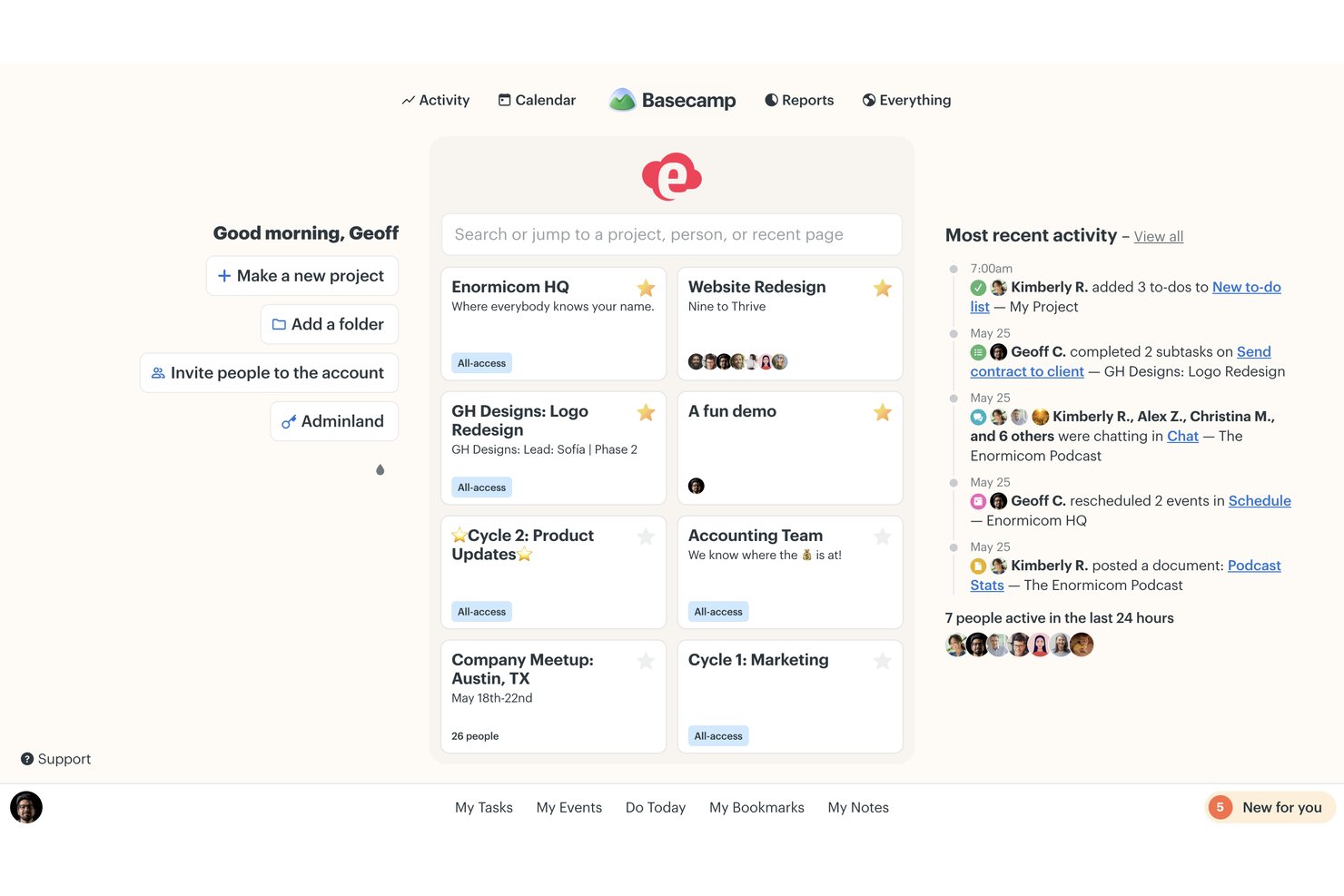 Basecamp screenshot - 10 meilleures alternatives à Nifty pour les équipes de projet en 2026