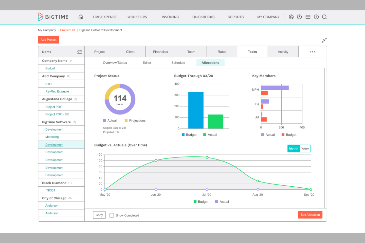 BigTime screenshot - I 10 migliori software di gestione dei progetti per i servizi professionali selezionati per il 2026