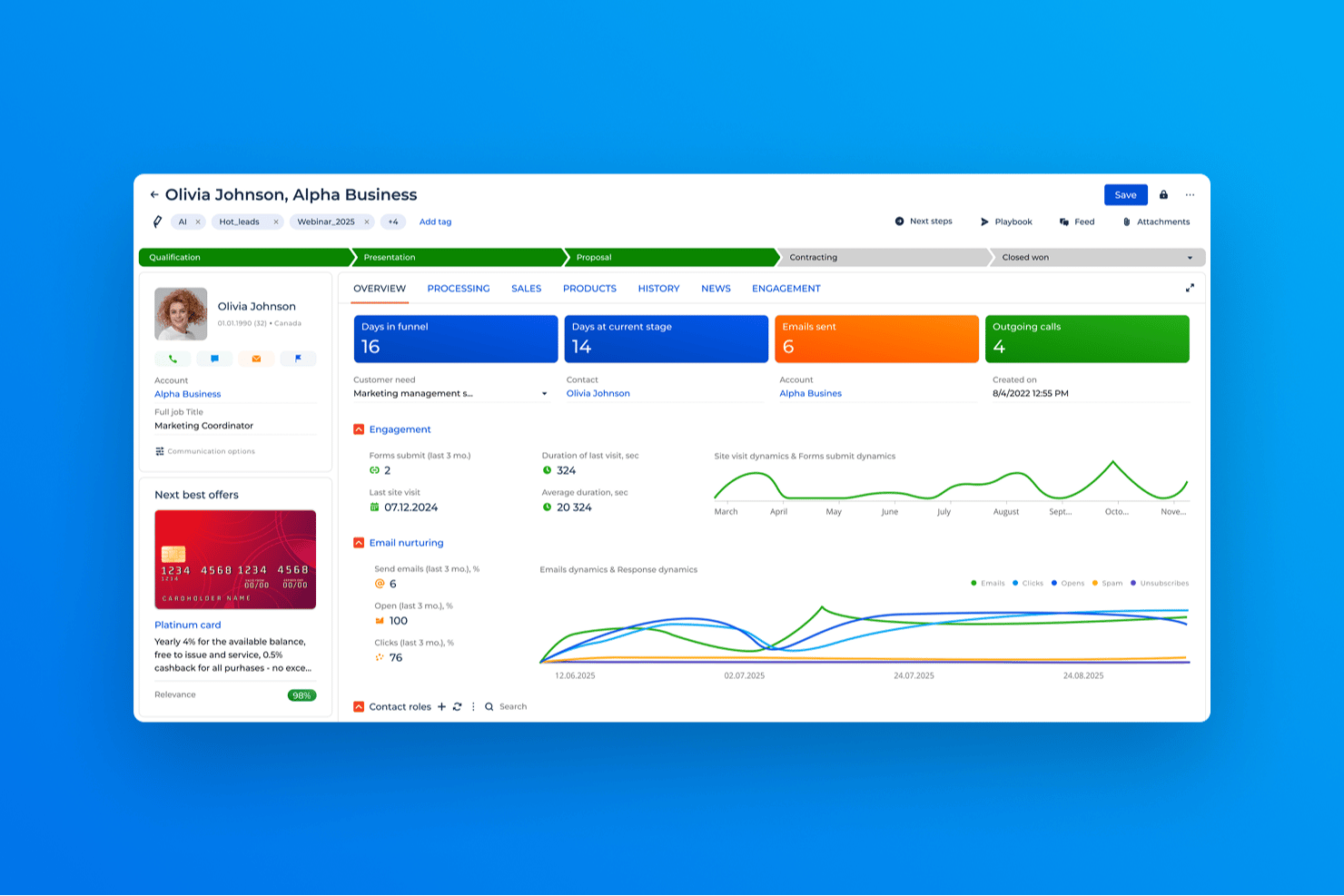 Creatio CRM screenshot - Die 10 besten Plattformen für Kundenbindung im Test für 2026