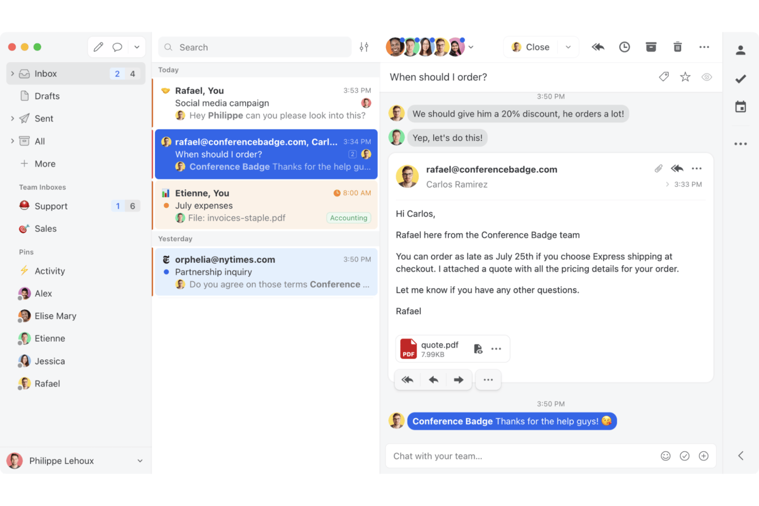 Missive screenshot - I 10 migliori software per la collaborazione via e-mail recensiti nel 2026