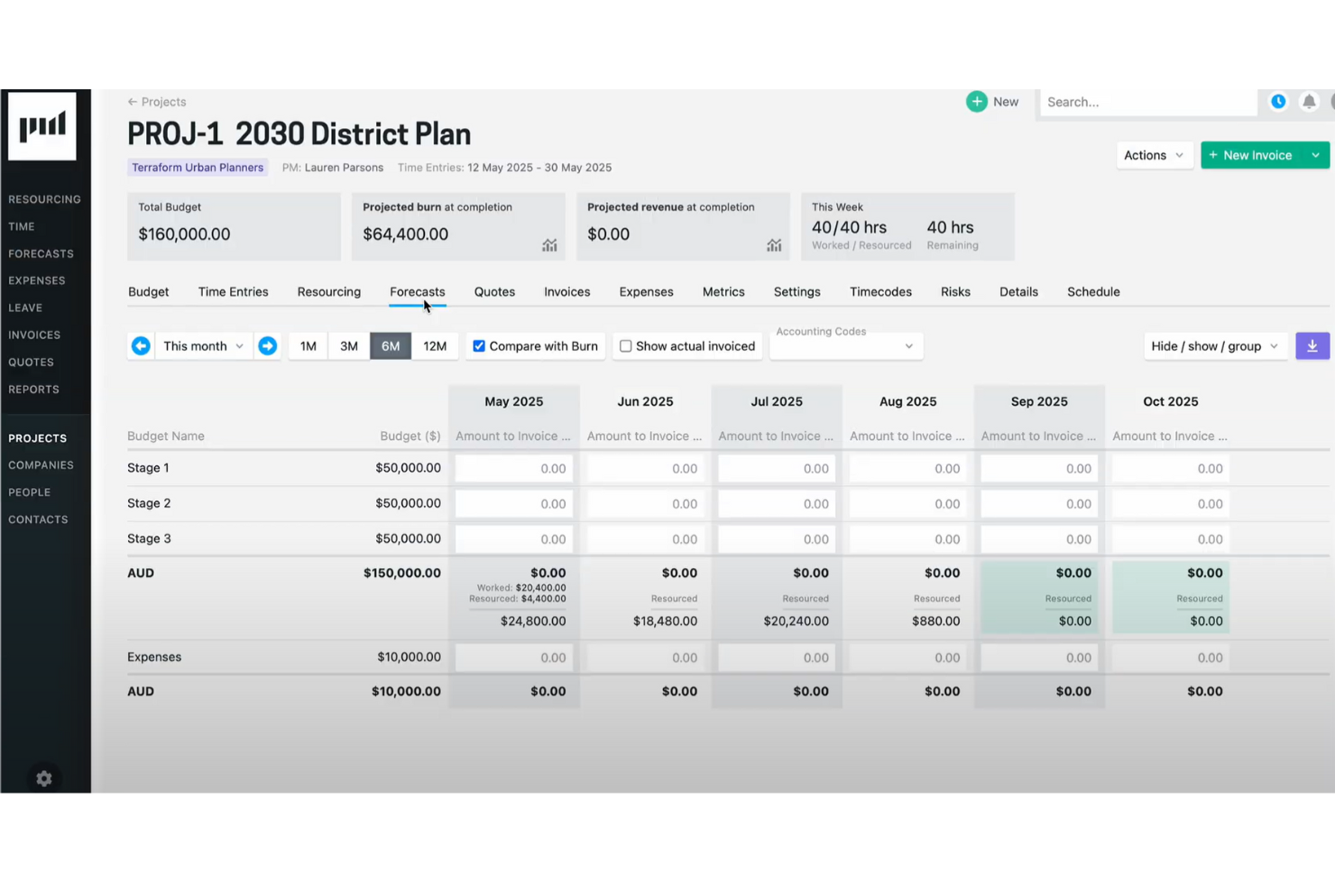 Projectworks screenshot - 10 bedste projektstyringssoftware til konsulenter i 2026