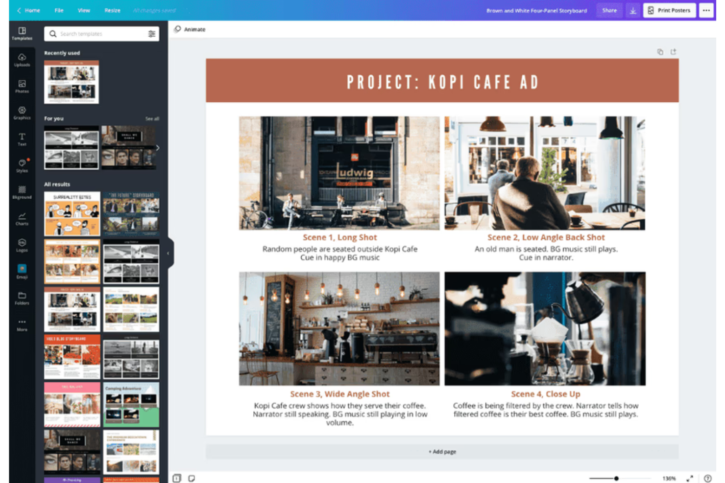 Canva screenshot - 10 bästa storyboardprogramvarorna granskade 2026