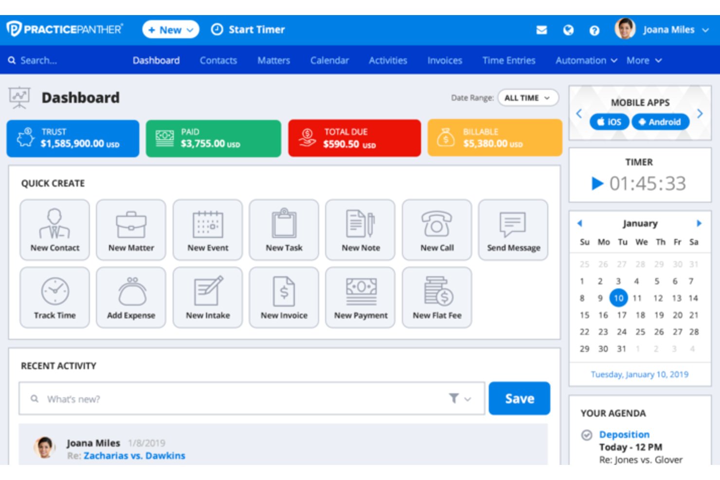 PracticePanther screenshot - 10 Best LawPay Alternatives in 2026