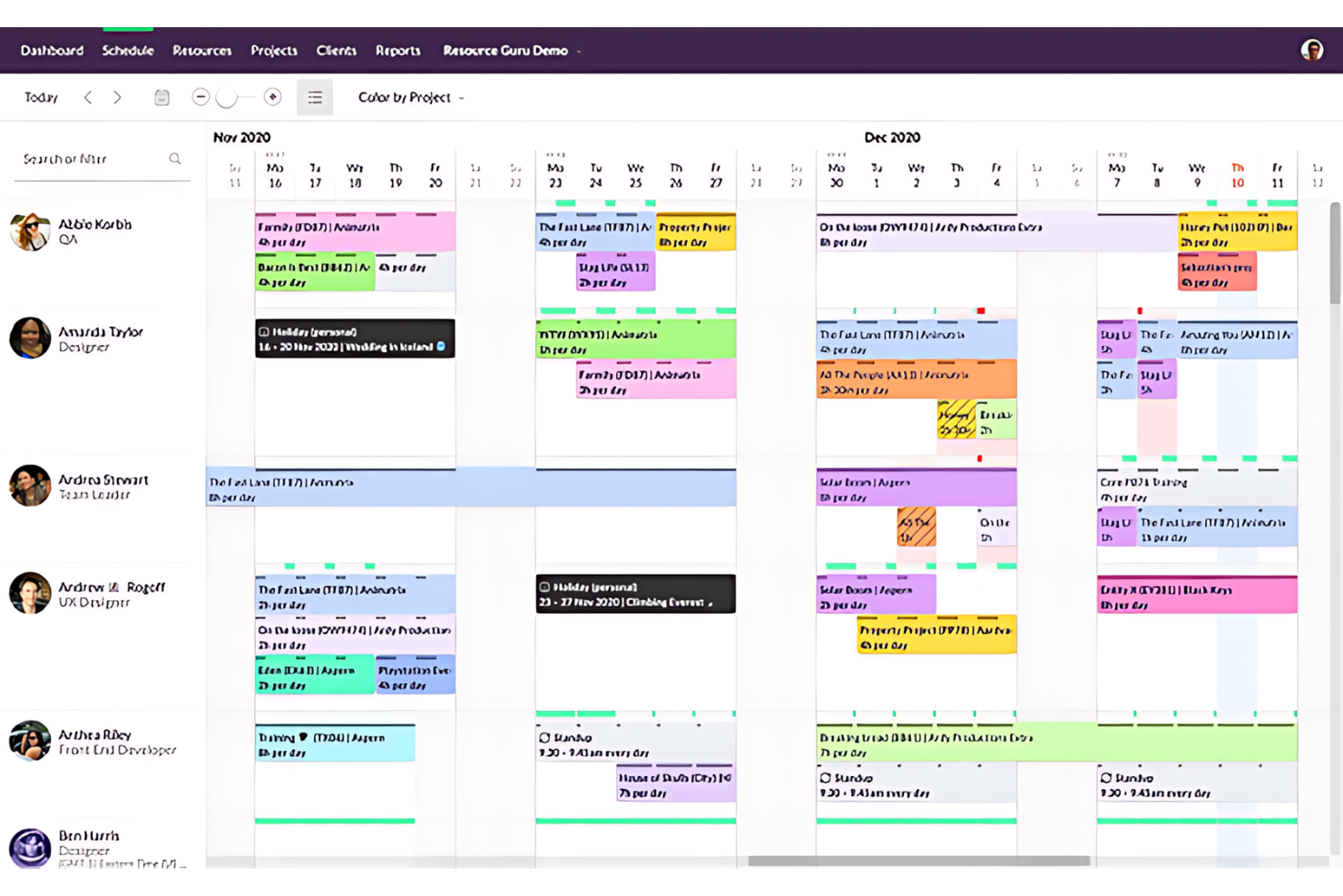 Resource Guru screenshot - I 10 migliori software per la gestione delle risorse informatiche recensiti nel 2026