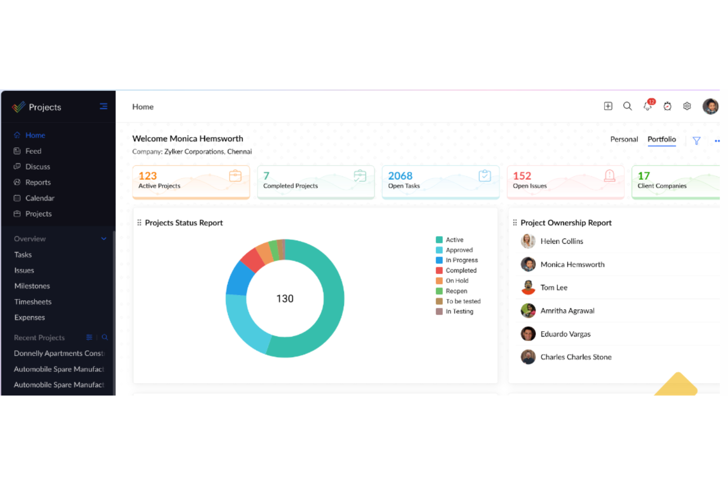 Zoho Projects screenshot - 10 Best Project Management Software For Architects In 2026