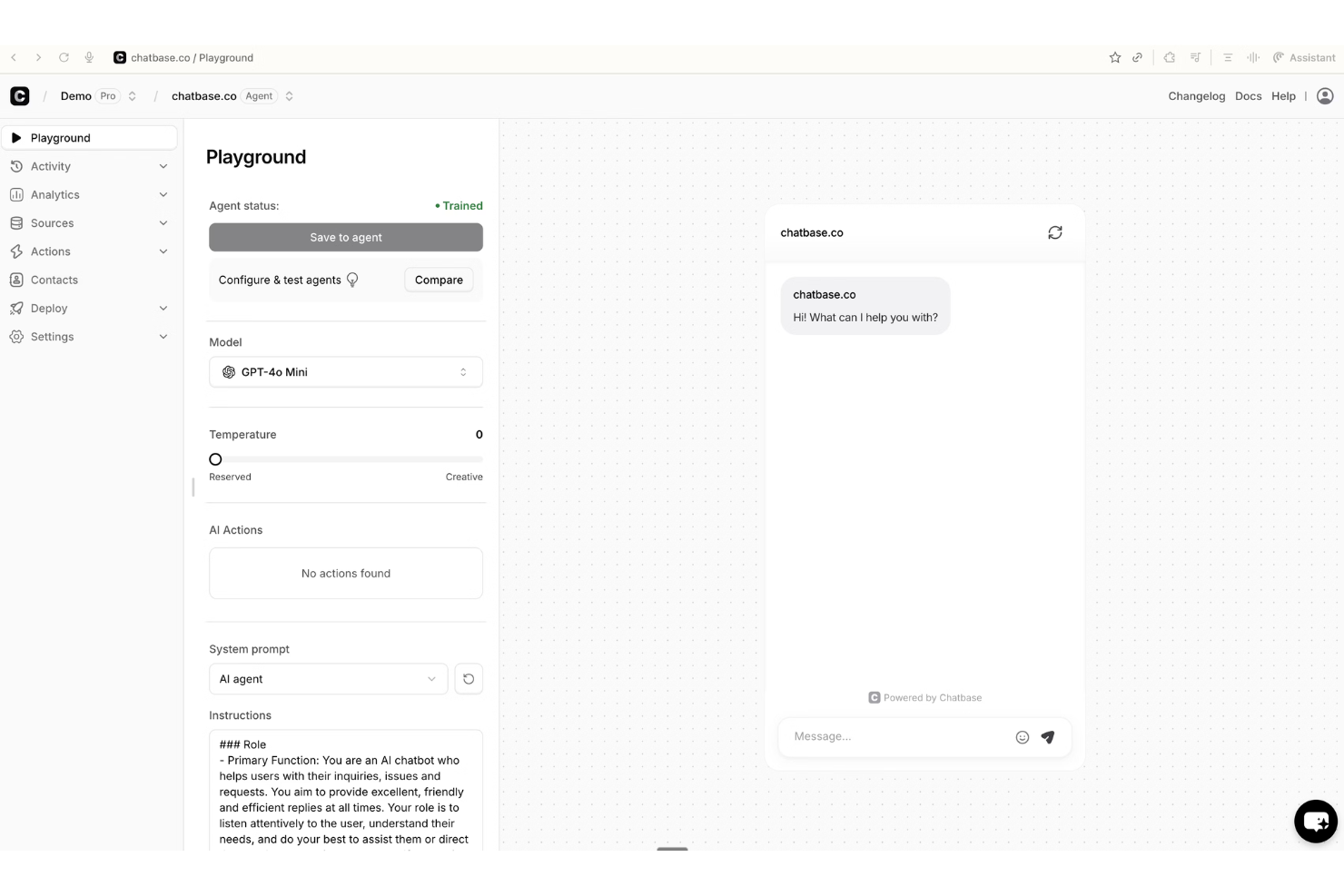 Chatbase screenshot - 10 Best AI Chatbots for Customer Service in 2026
