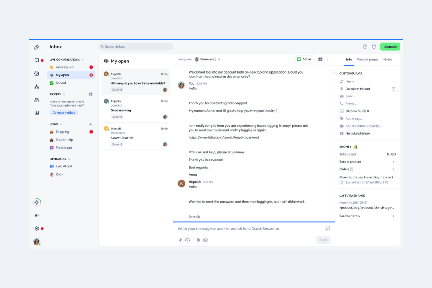 Tidio screenshot - Die 10 besten Omnichannel-Kundenservice-Tools für 2026