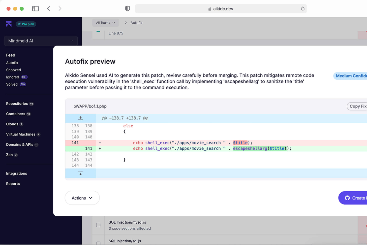Aikido’s AI-powered Autofix