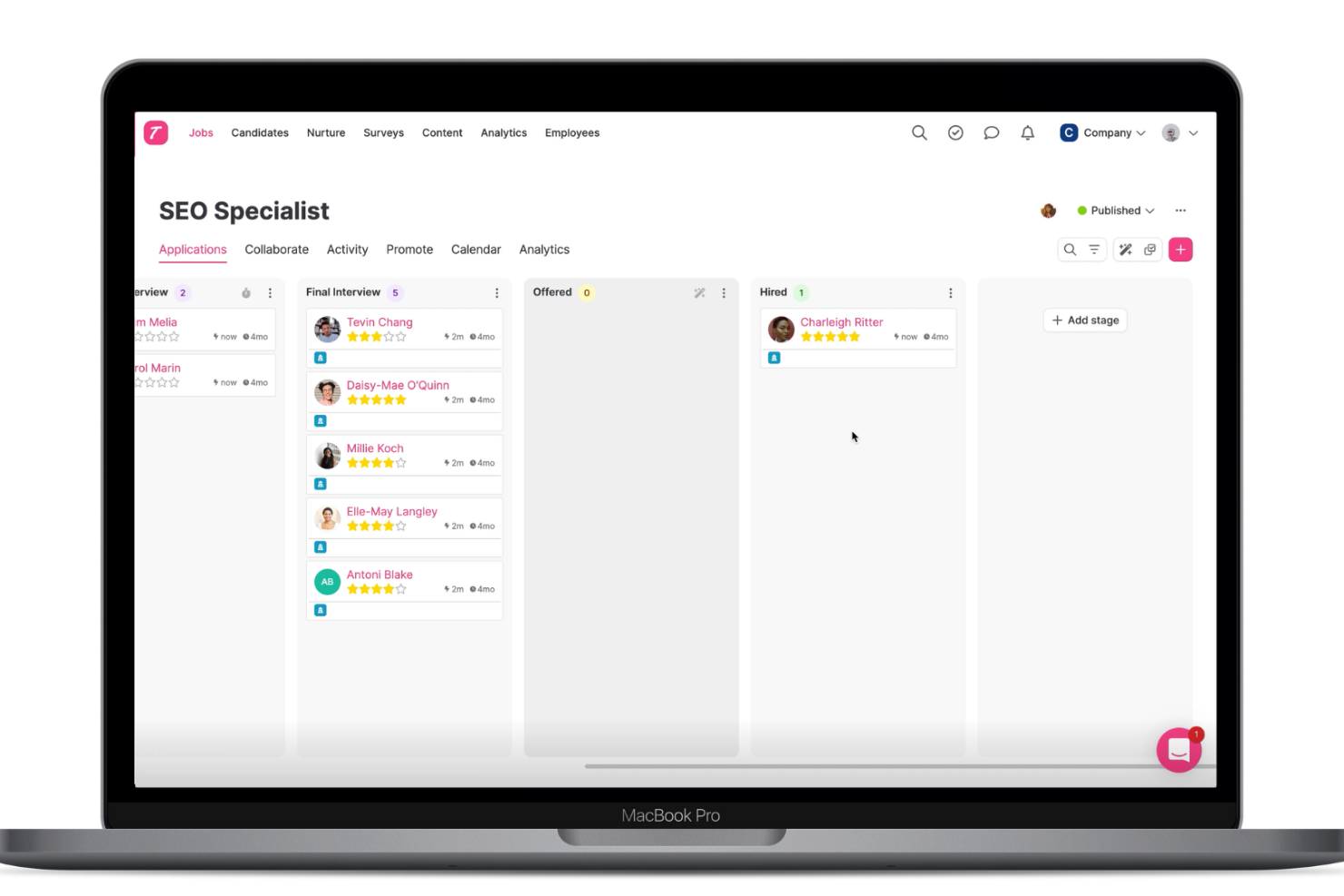 Teamtailor screenshot - 10 meilleurs logiciels de recrutement axé sur la diversité pour la DEI en 2026