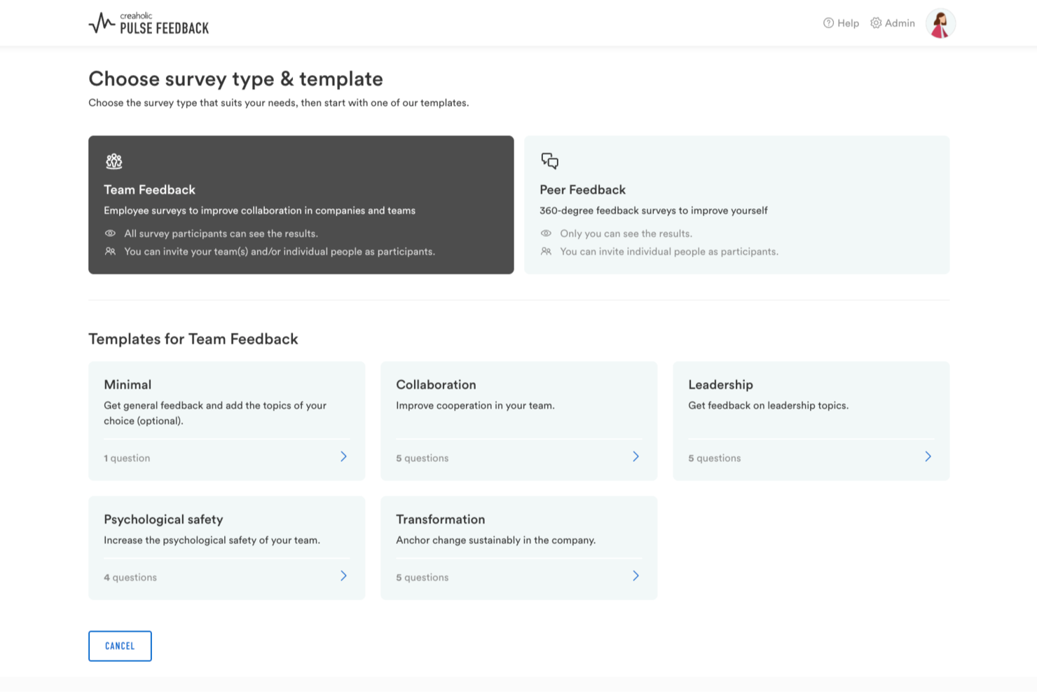 Pulse Feedback screenshot - 10 meilleurs logiciels d’IA pour recueillir les retours des employés évalués en 2026