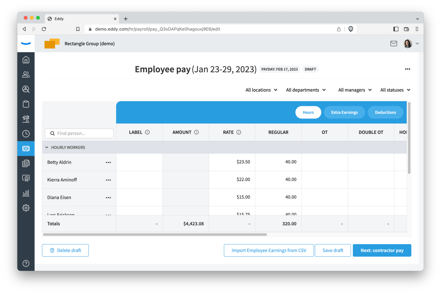 Eddy screenshot - 10 najlepszych konkurentów Paycor w zakresie płac i kadr w 2026 roku