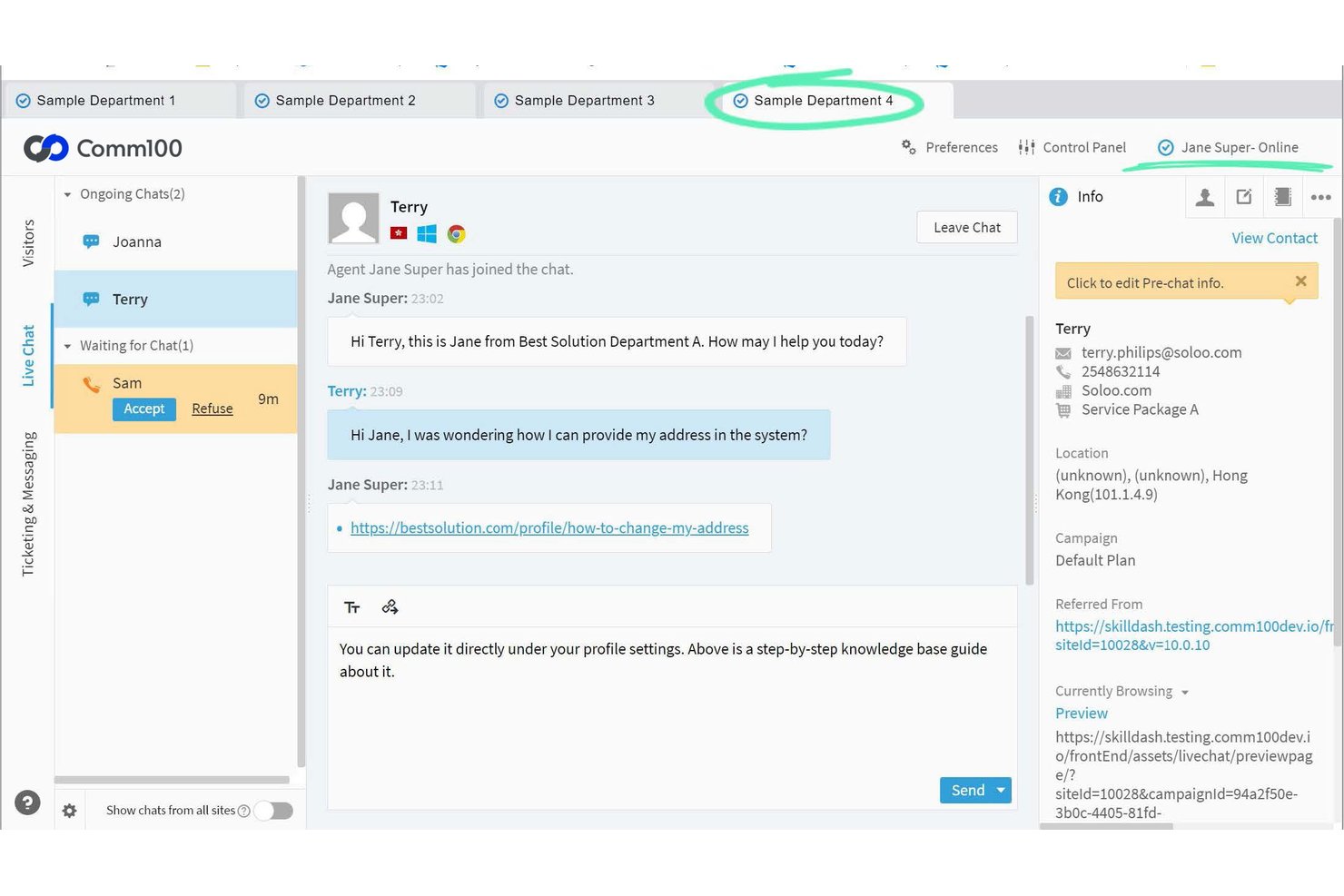 Comm100 screenshot - Die 10 besten Omnichannel-Kundenservice-Tools für 2026