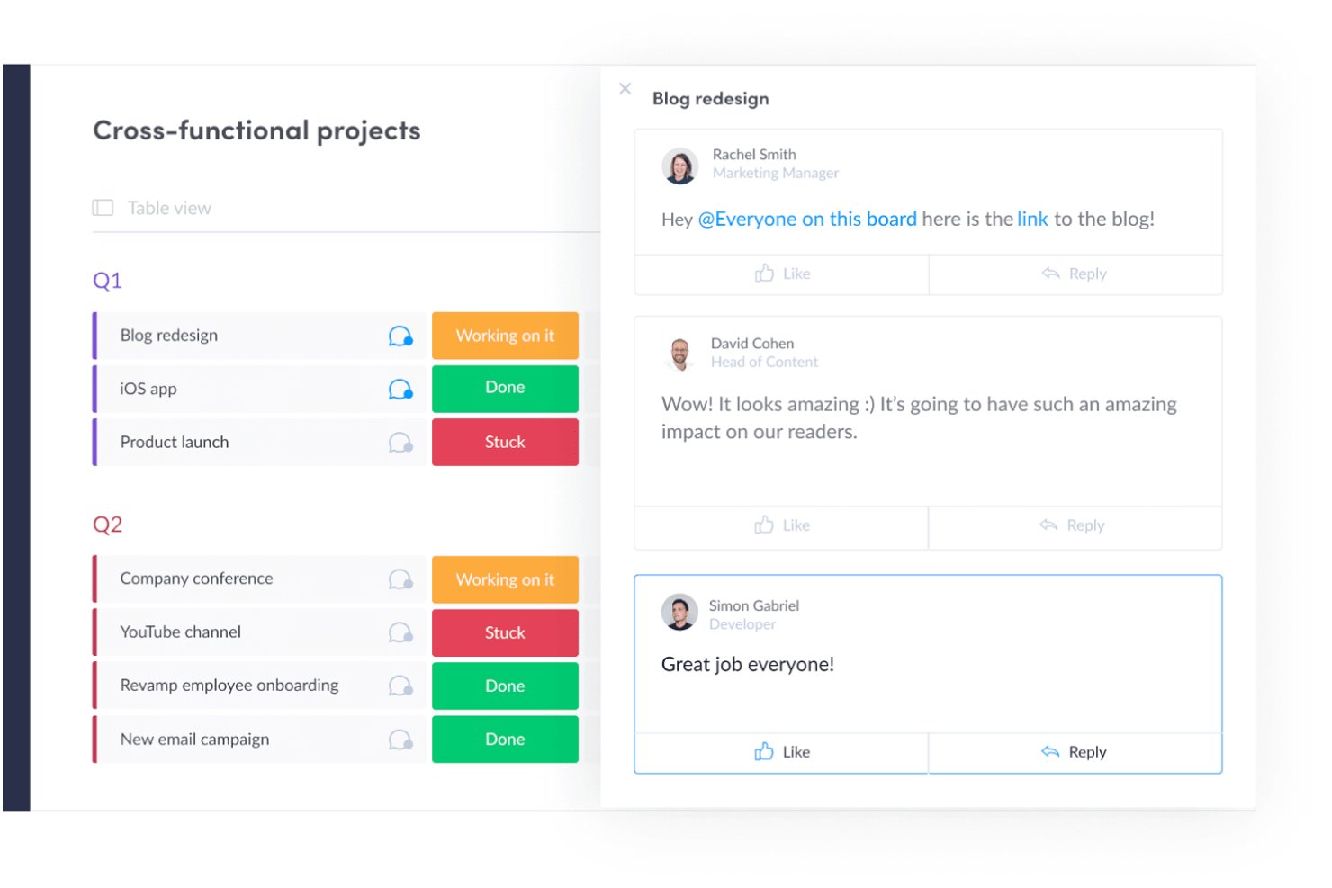 monday AI Workspace screenshot - Probé 10 aplicaciones de productividad en 2026: Mis mejores elecciones