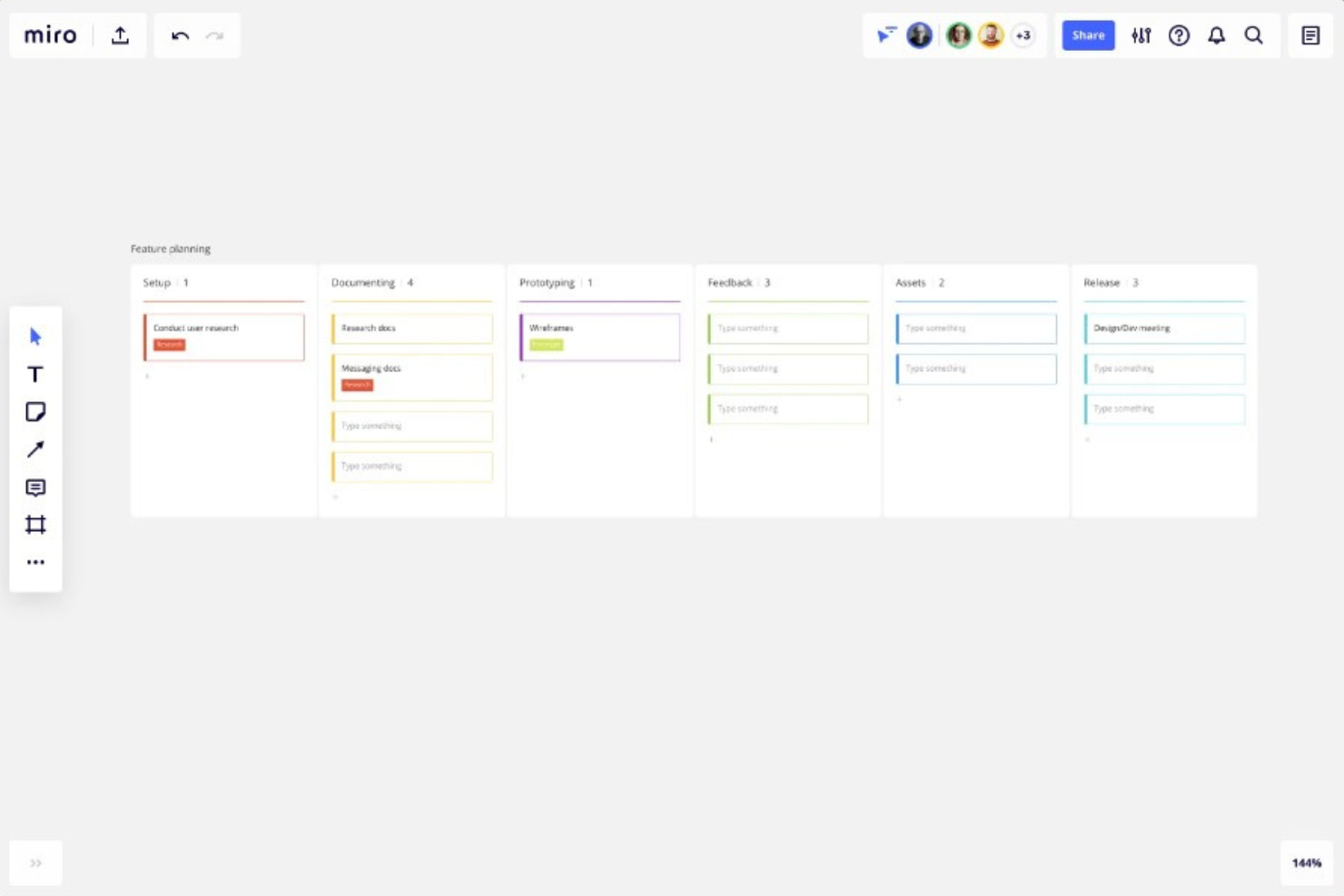 Miro screenshot - 10 mejores herramientas Kanban para la eficiencia del flujo de trabajo 2026