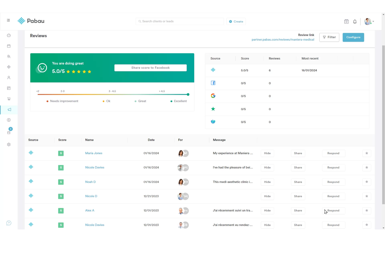 Pabau screenshot - 10 meilleurs logiciels DME gratuits en 2026