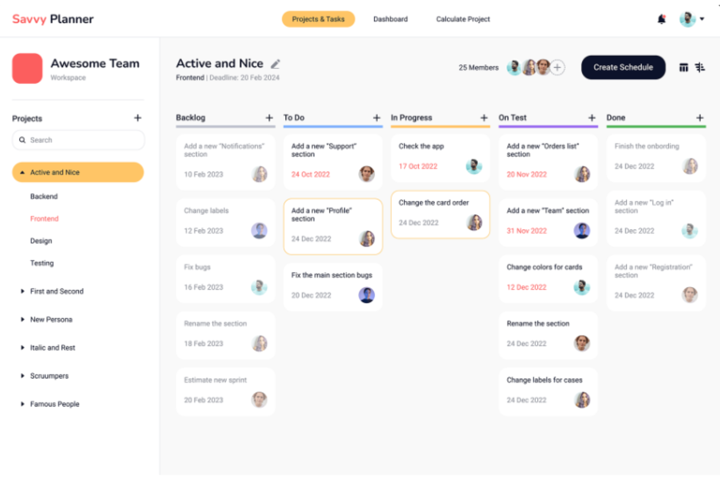 Savvy Planner screenshot - 10 beste Alternativen zu ProofHub für Projekte im Jahr 2026