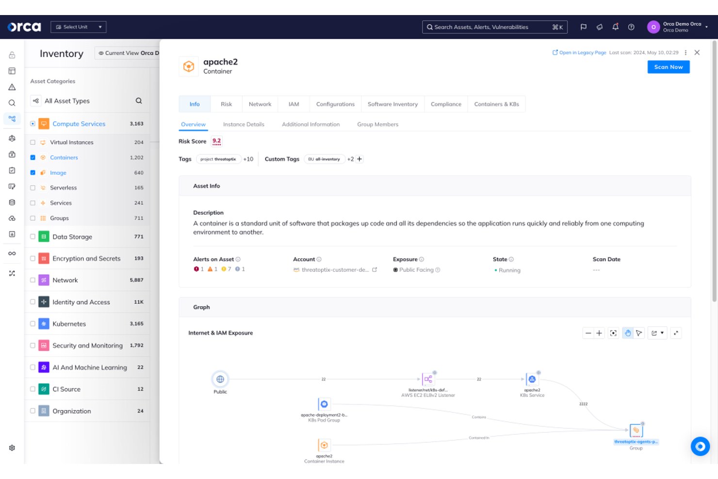 Orca Security screenshot - 10 beste containerbeveiligingsoplossingen die je moet kennen