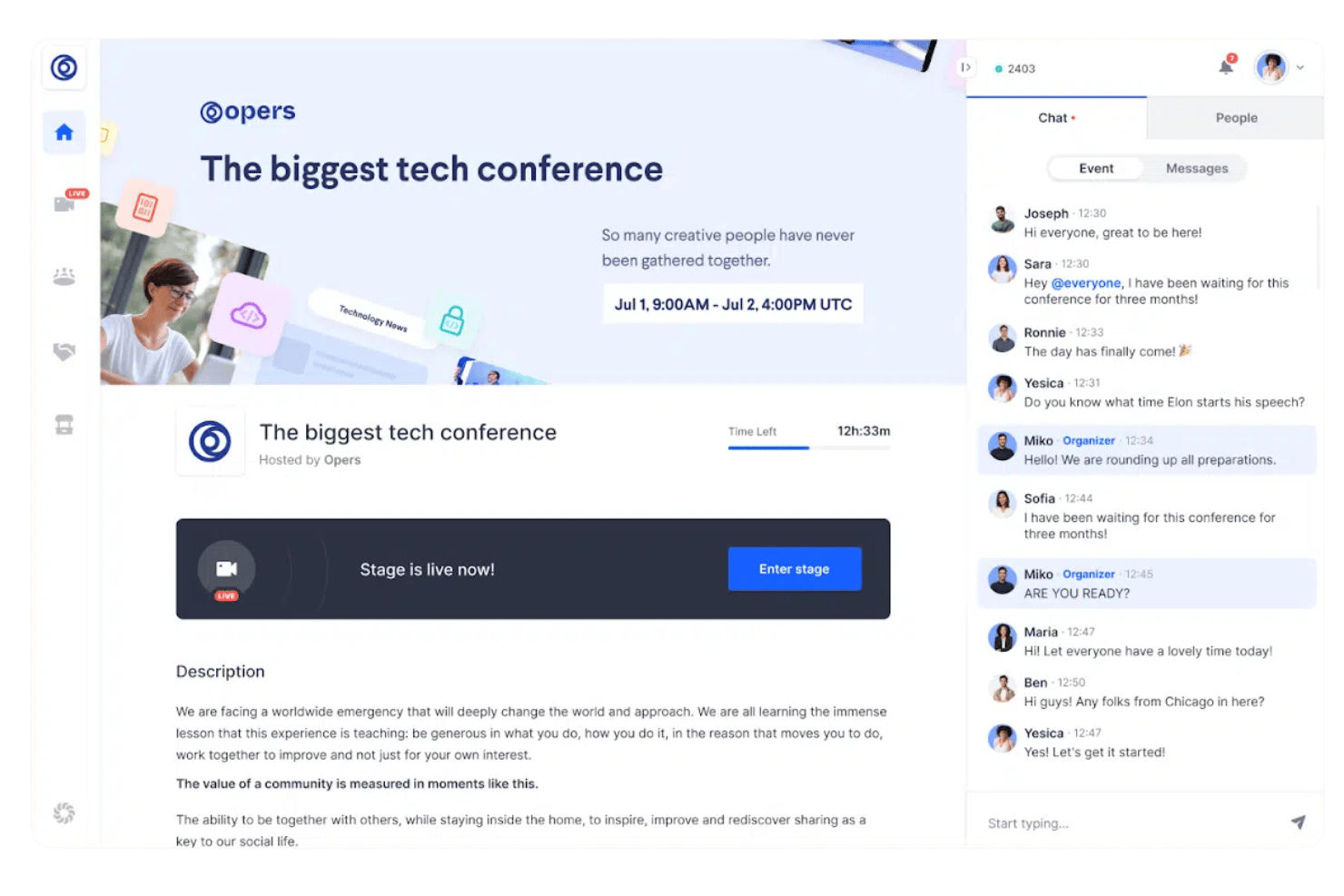 RingCentral Events supports registration, live streaming, multi-track sessions, networking, sponsor booths, and post-event content.