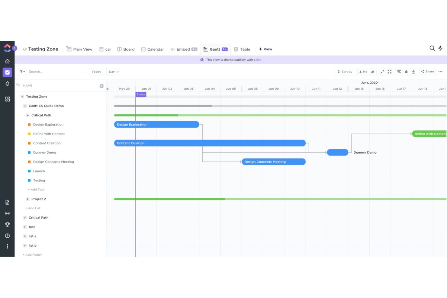 ClickUp screenshot - 10 beste gratis programvarer for ressursstyring i 2026