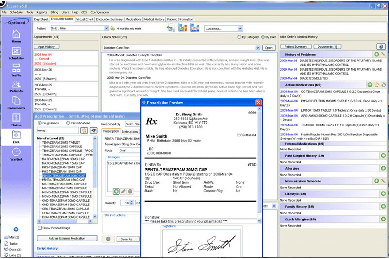 Accuro screenshot - 10 migliori software EMR per gastroenterologia nel 2026