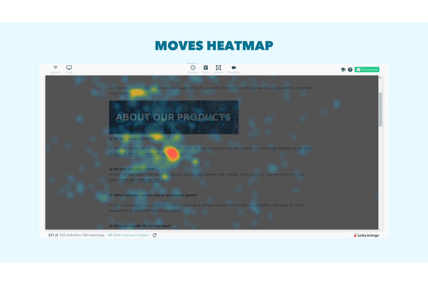 Lucky Orange screenshot - 10 mejores herramientas de software de mapas de calor comparadas en 2026