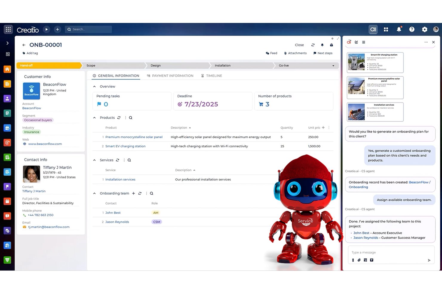 Creatio CRM screenshot - 10 Best AI Customer Service Software in 2026