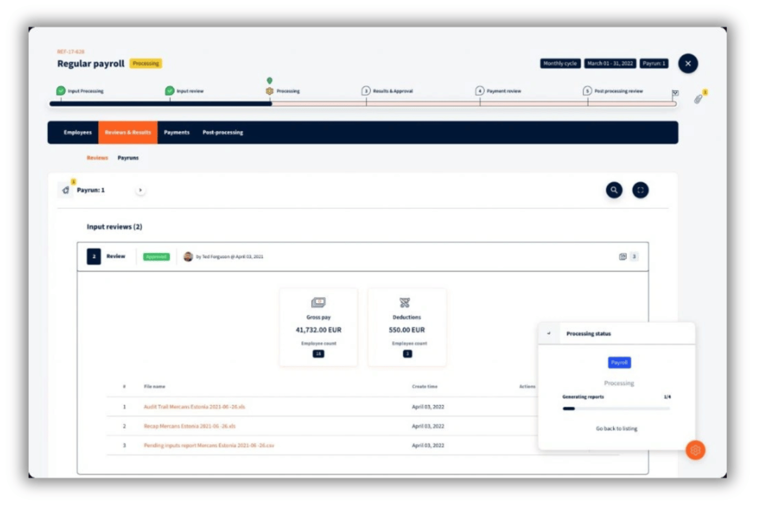 An image of Mercans software dashboard