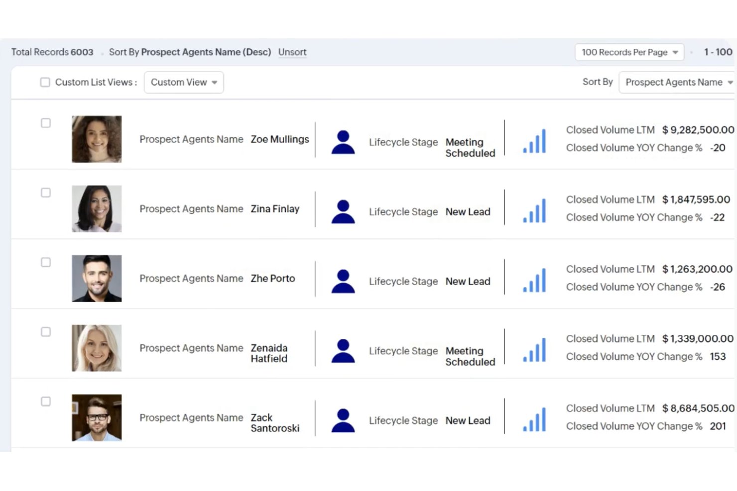 Schermafbeelding van de makelaarsdatabase voor werving in Maverick Systems
