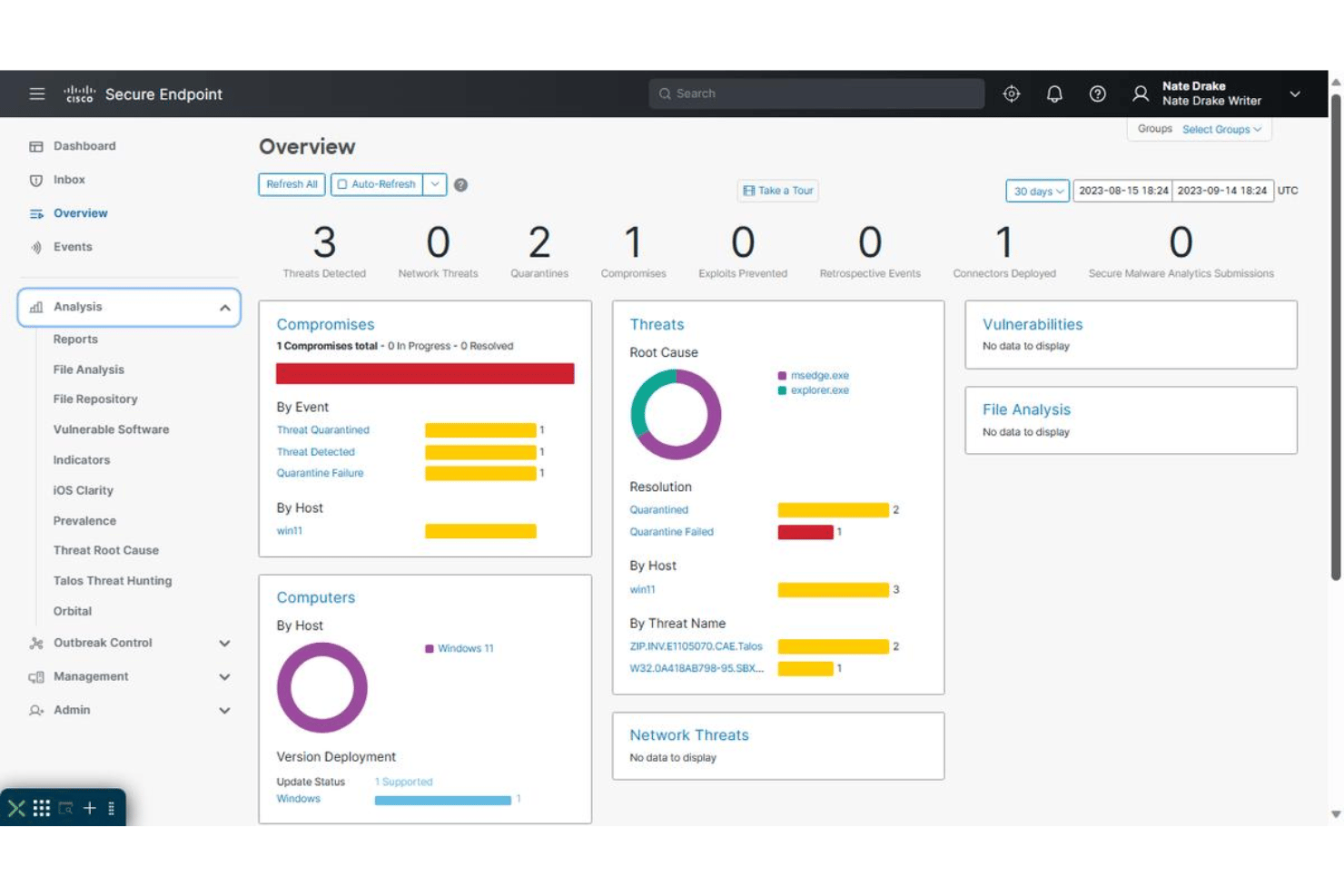 Cisco Secure Endpoints screenshot - Les 10 meilleurs logiciels de réponse aux incidents analysés en 2026