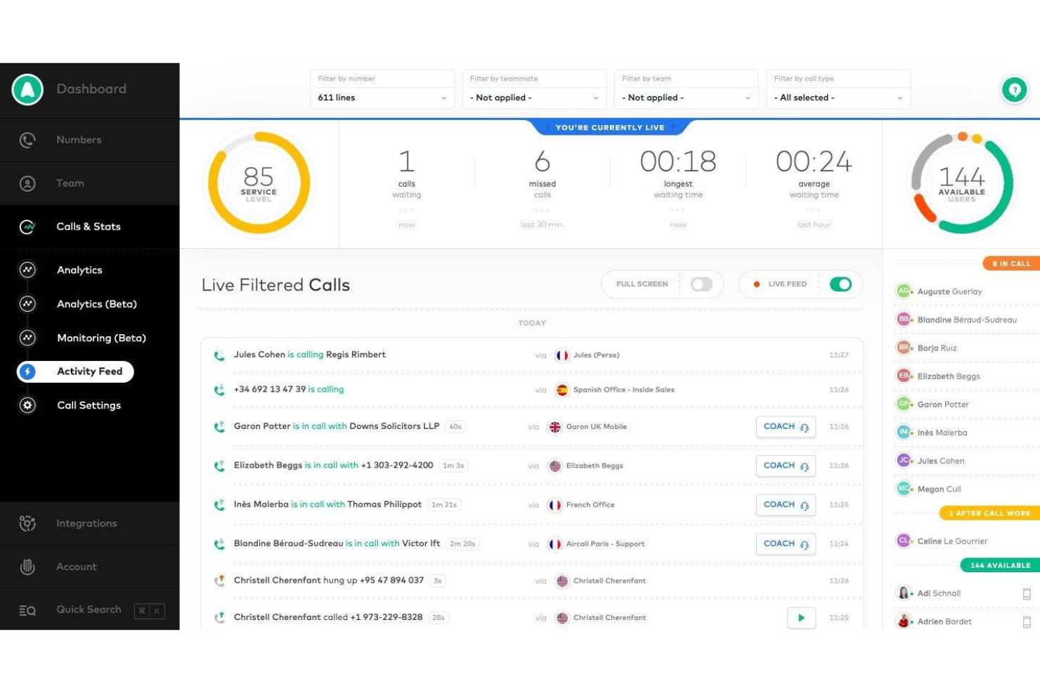 Aircall screenshot - 10 Best Inbound Call Center Software Of 2026