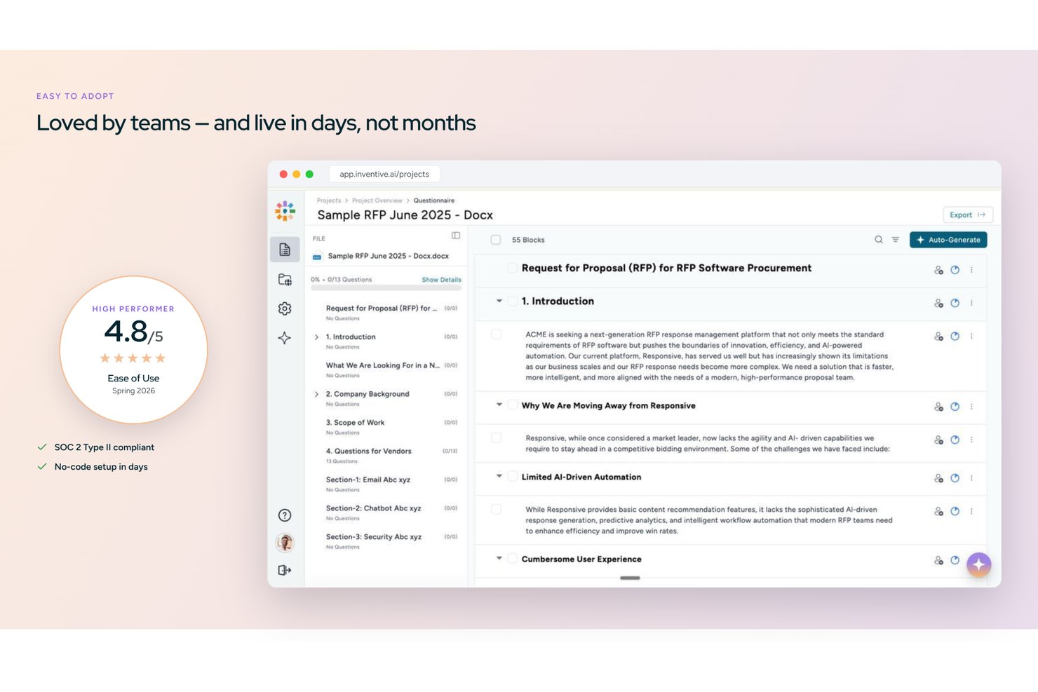 Inventive AI screenshot - 18 Best RFP Software In 2026