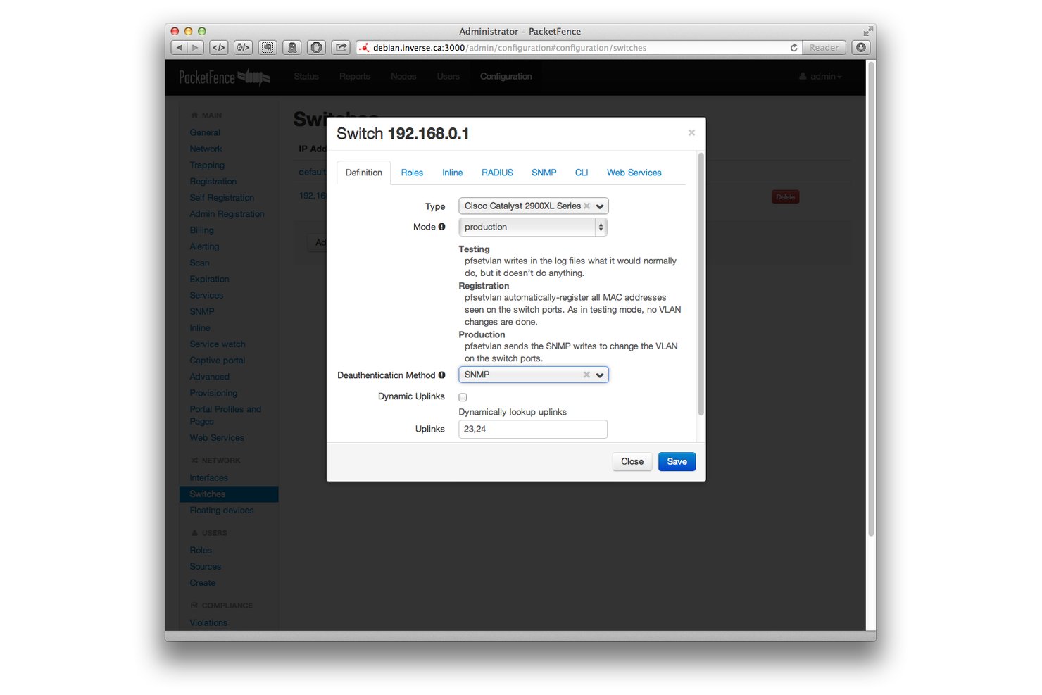 PacketFence screenshot - 10 meilleurs logiciels de contrôle d’accès au réseau de 2026