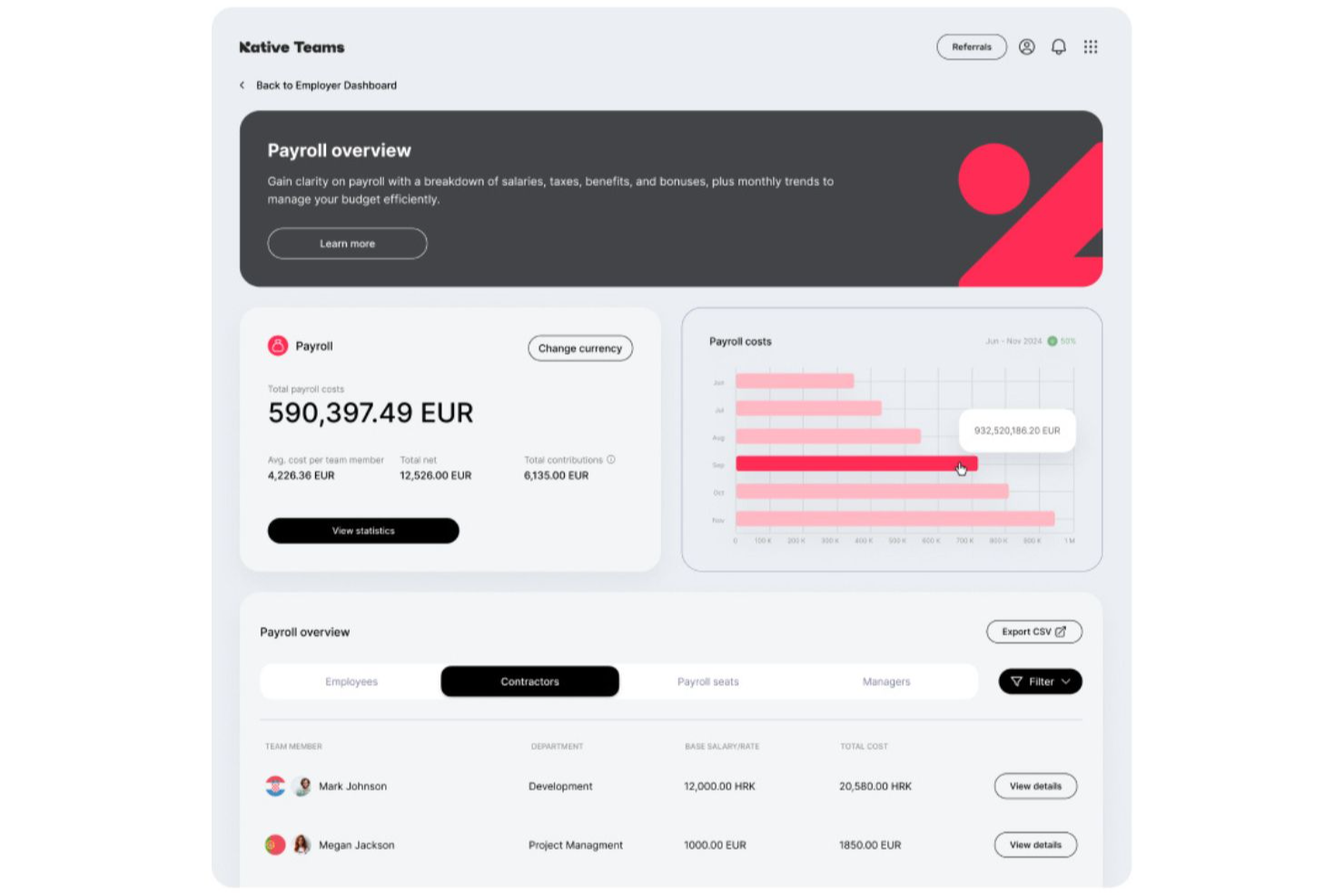 Native Teams screenshot - Elenco dei 10 migliori servizi di Employer of Record in Ungheria nel 2026
