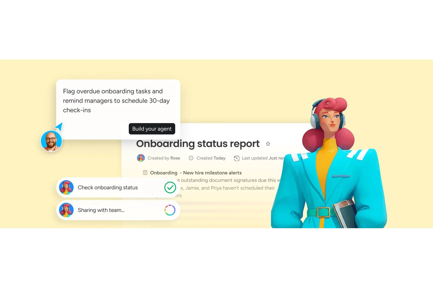 monday AI Workspace screenshot - 10 meilleurs systèmes de gestion des employés de 2026