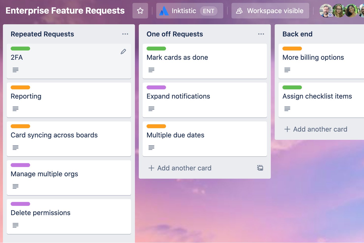 Trello screenshot - 10 mejores herramientas Kanban para la eficiencia del flujo de trabajo 2026