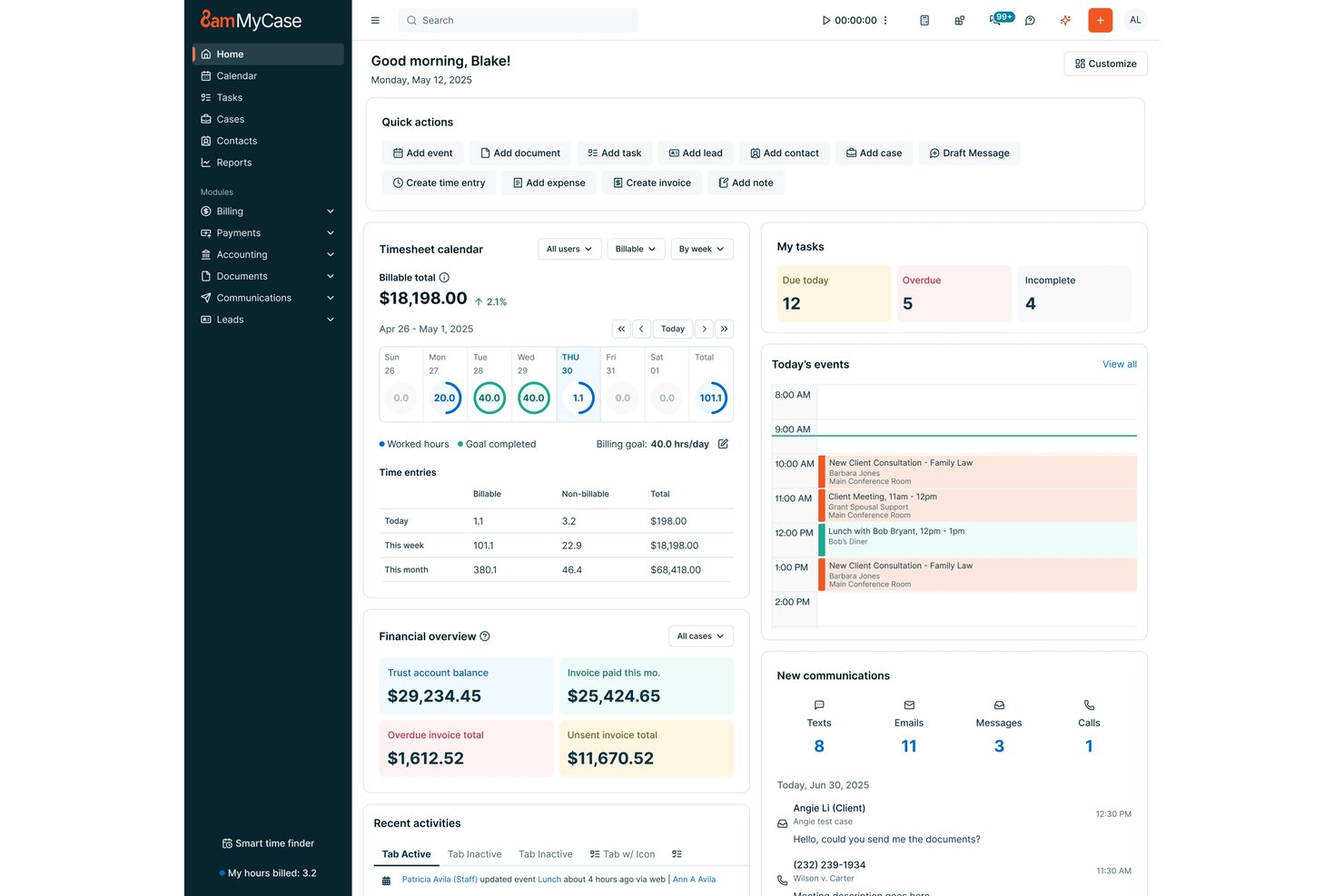 8am screenshot - 20 Logiciels pour Petits Cabinets d’Avocats pour Développer Votre Pratique en 2026