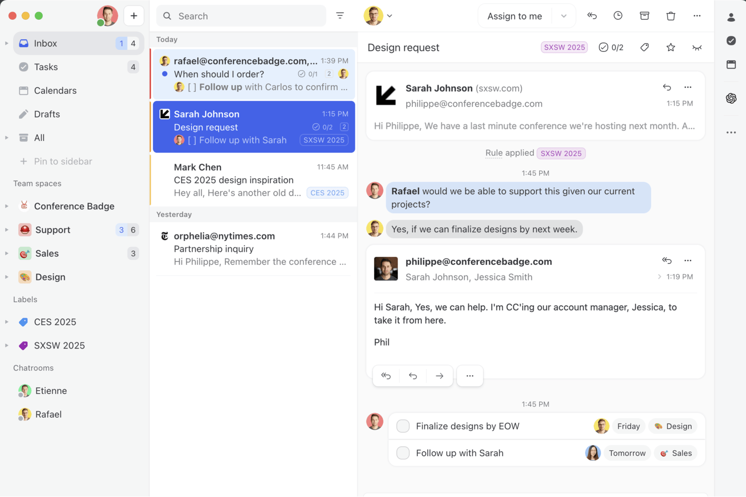 Missive screenshot - 10 beste Zoho-Desk-Alternativen im Test 2026